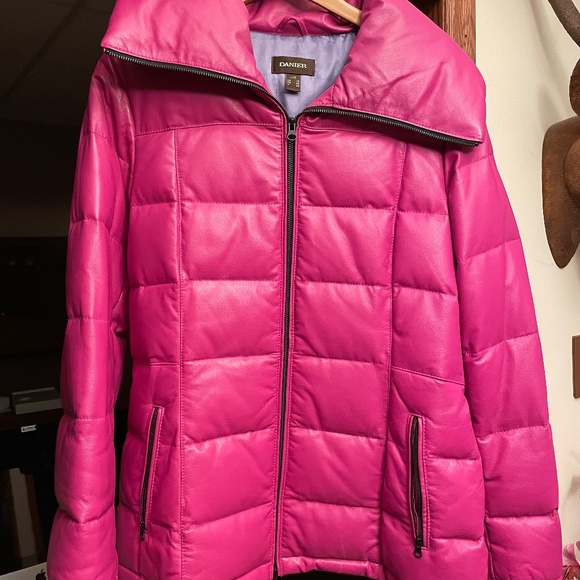 Women's Danier Down Leather Parka - Size Large - Picture 1 of 4